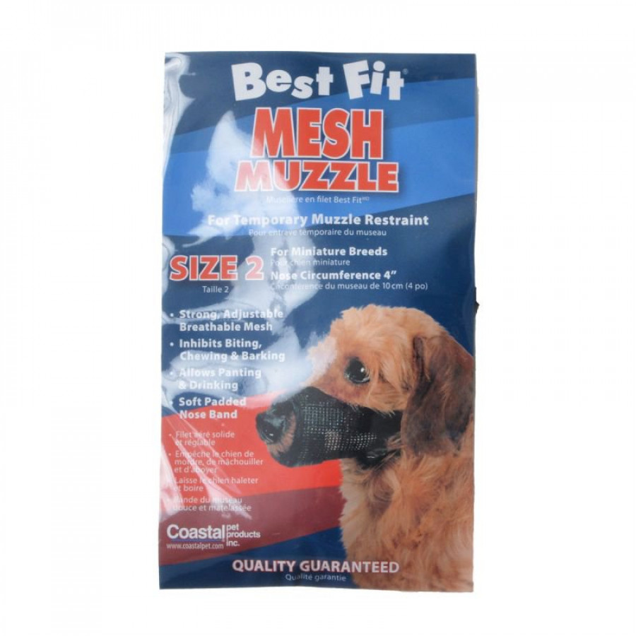Coastal Best Fit Dog Mesh Muzzle Black Different Sizes Free Shipping