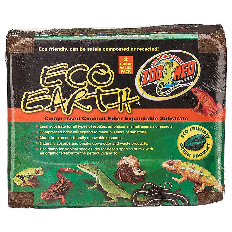 Zoo Med Eco Earth Compressed Coconut Fiber Substrate BULK 24 Bricks 8 x 3 Pack 