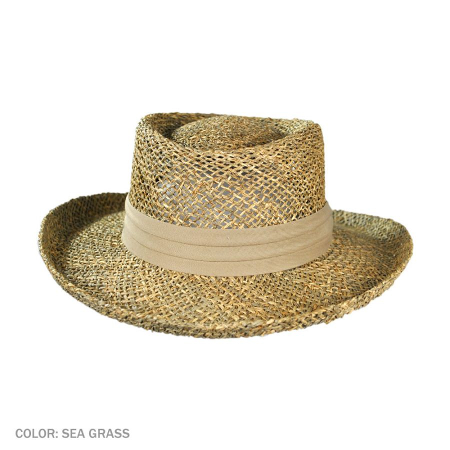 Jaxon Hats Pebble Beach Seagrass Straw Gambler Hat | eBay